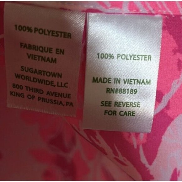 Lilly Pulitzer Pink Langston Top Coral Reef Tint Flamingo XS RARE HTF GORGEOUS - Picture 7 of 7